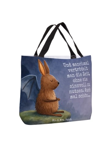 Mr. & Mrs. Panda Tote Bag Fledermaus Sitzen Design mit Spruch in Weiß