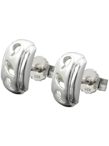 Gallay Ohrstecker Ohrring 9x5mm durchbrochen matt glänzend mit Zirkonia Silber 925 in silber