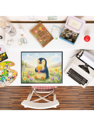 Mr. & Mrs. Panda Tischpad Pinguin Frühling Pommes Design ohne Sp... in Weiß