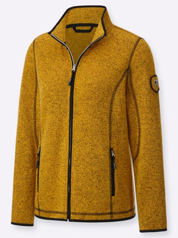 WITT WEIDEN Strickfleecejacke in ocker-schwarz-gemustert