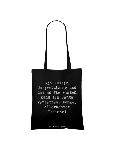 Mr. & Mrs. Panda Tote Bag Spruch Bester Trainer mit Spruch in Schwarz