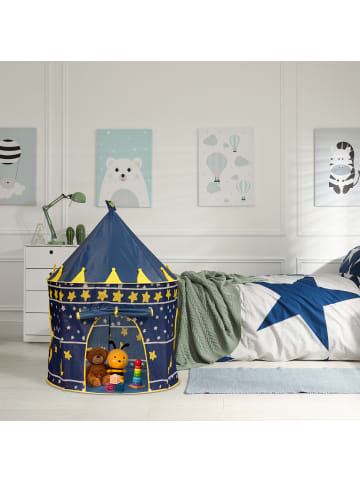 Spielzelt "Mond" in Blau/ Gelb -  (H)135 x Ø 100 cm