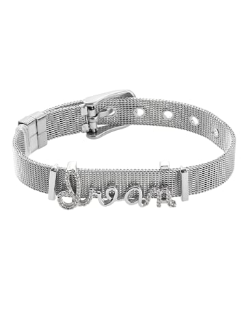 Steel_Art Mesh Armkette für Frauen Mesh Armband Dream poliert in Silberfarben Poliert