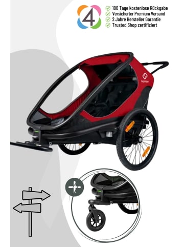 Hamax Hamax Outback Fahrradanhänger für 2 Kinder - Farbe: Rot / Schwarz