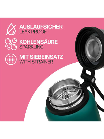 Cosumy Thermosflasche mit Filter 1l - Doppelwandiger Edelstahl -