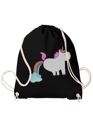 Mr. & Mrs. Panda Turnbeutel Einhorn Pupsen ohne Spruch in Schwarz