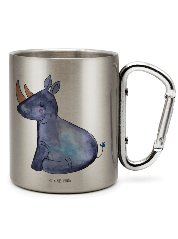 Mr. & Mrs. Panda Kaffeebecher Edelstahl Einhorn Nashorn ohne Spruch in Silber