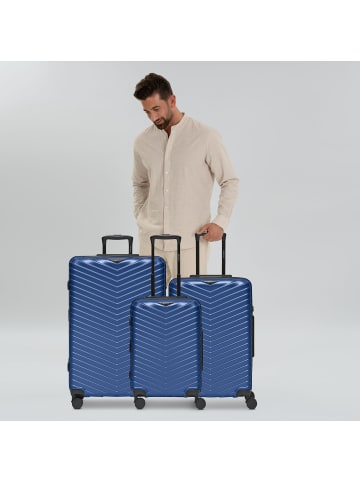 Redolz Essentials 18 4 Rollen Kofferset 3-teilig mit Dehnfalte in metallic-blue shiny