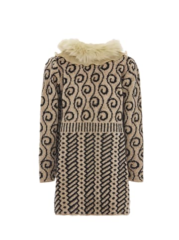 faina Damen Strickjacke in Beige Schwarz