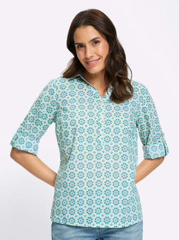 WITT WEIDEN Druckbluse in weiß-pistazie-bedruckt