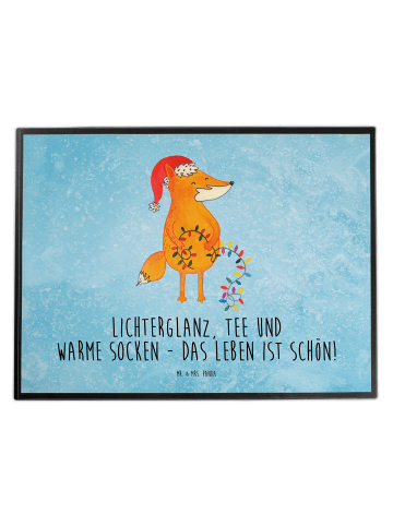 Mr. & Mrs. Panda Schreibtischunterlage Fuchs Weihnachten mit Spruch in Eisblau
