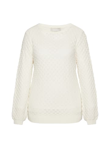 Usha Strick Pullover in Wollweiss