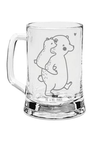 Mr. & Mrs. Panda Gravur Bierkrug Papa Bär ohne Spruch in Transparent