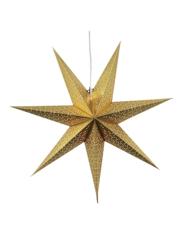 STAR Trading Papierstern Leuchtstern Faltstern 7zackig hängend 70cm mit Kabel gold