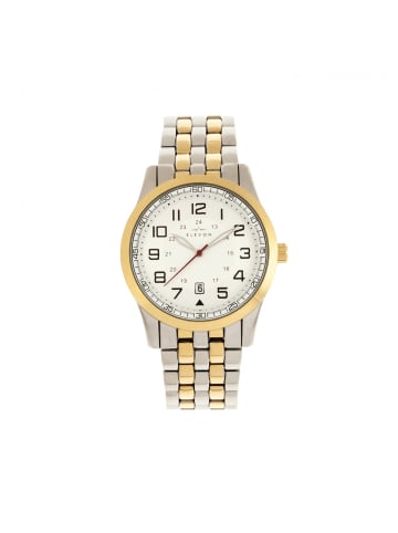 Elevon Garrison Armbanduhr mit Datumsanzeige in Gold/White