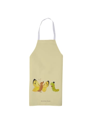 Mr. & Mrs. Panda Schürze Raupe Schmetterling ohne Spruch in Gelb Pastell