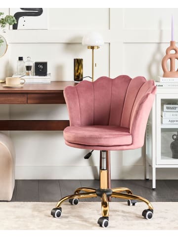 Beliani Bürostuhl MONTICELLO in Rosa/Gold/Schwarz - (W) 60 x (H) 79 x (L) 60 cm