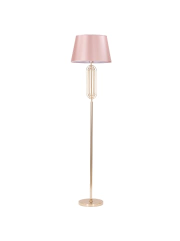 Mauro Ferretti Goldene Stehlampe aus Metall mit rosa Lampenschirm, Ø 40 x 168,5 cm