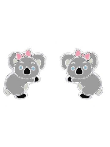 schmuck23 Ohrringe 925 Silber Koala Bär in Grau