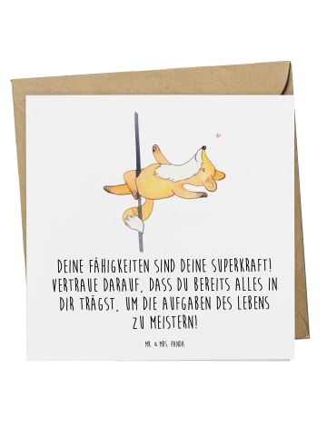 Mr. & Mrs. Panda Grußkarte Vertrauen in Fähigkeiten mit Spruch in Weiß