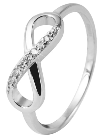 Adeliás Damen Ring Unendlichkeitszeichen aus 925 Silber mit Zirkonia in silber