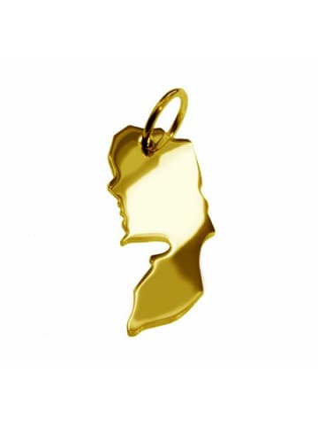 Schmuckador Anhänger der Landkarte Palästina in massiv 585 Gelbgold in gold