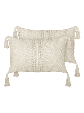 Beliani 2er-Set Dekokissen CAESIA in Beige