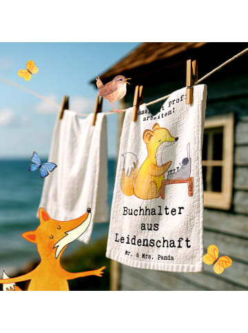 Mr. & Mrs. Panda Gästehandtuch Buchhalter Leidenschaft mit Spruch in Weiß