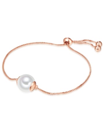 Lulu & Jane Perlen-Armband aus Messing mit Muschelkernperle in roségold