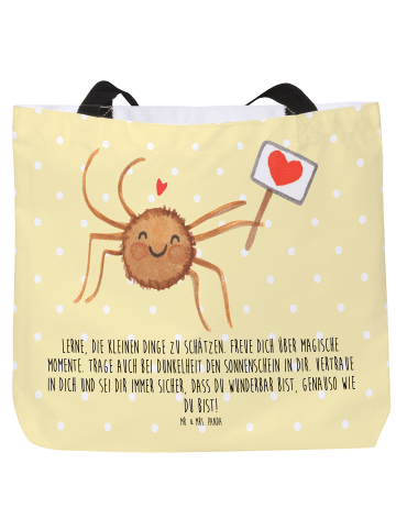 Mr. & Mrs. Panda Shopper Spinne Agathe Motivation mit Spruch in Gelb Pastell