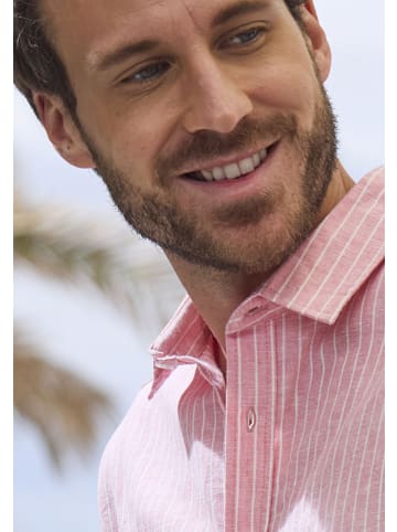 John Devin Kurzarmhemd in rot-weiß-gestreift