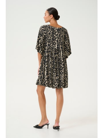 Kaffe Jerseykleid KAnani Loose fit in Naturel Leopard Print
