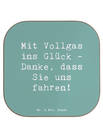 Mr. & Mrs. Panda Untersetzer Spruch Chauffeur Glück mit Spruch in Meeresbrise
