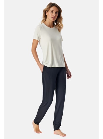 Schiesser Schlafanzug Oberteil Mix & Relax in Offwhite