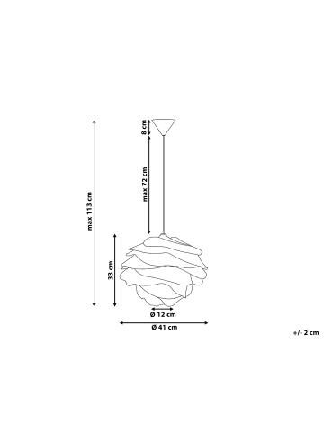 Beliani Pendelleuchten NILE in Weiß - (W) 41 x (H) 113 x (L) 41 cm