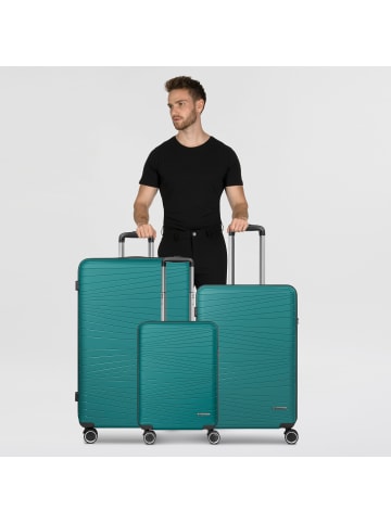 Franky Dallas 3.0 4 Rollen Kofferset 3-teilig mit Dehnfalte in turquoise