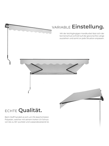 tectake Gelenkarmmarkise Ornella mit Wandhalterung