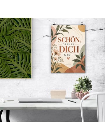 Print Blume liebevoll Design mit Spruch in Weiß