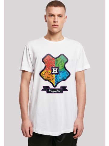 F4NT4STIC Long Cut T-Shirt Harry Potter Hogwarts Junior Crest in weiß