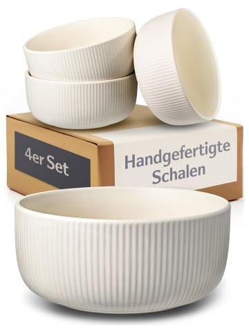 Cosumy Müslischalen Set Ø14,5 cm, 4er Set, 700 ml Keramik gestreift