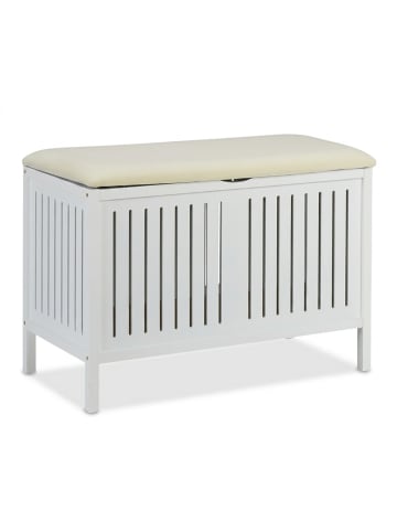 relaxdays Sitzbank in Weiß - (B)78 x (H)56 x (T)39 cm