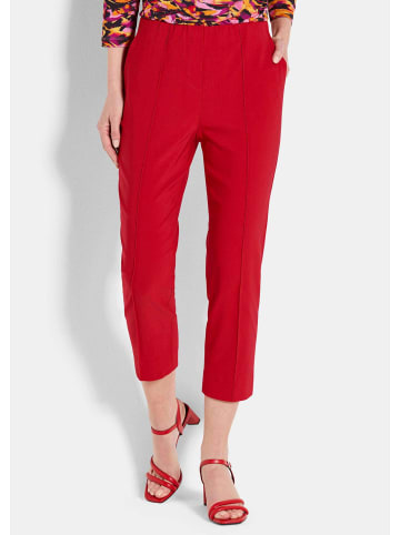 GOLDNER Kurzgröße:  Elegante Schlupfhose mit Biesen in rot