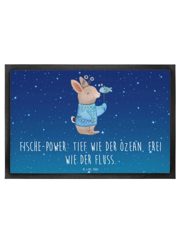 Mr. & Mrs. Panda Schmutzfangmatte Fische Astrologie mit Spruch in Sternenhimmel Blau