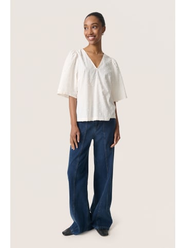 Soaked in Luxury Kurzarm-Bluse SLSunela Gerade Passform in Broken White