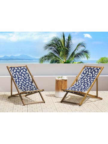 Beliani 2er-Set Stoffbezug ANZIO/AVELLINO in Blau/Beige