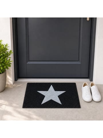 relaxdays Fußmatte Stern in Schwarz - (B)60 x (T)40 cm