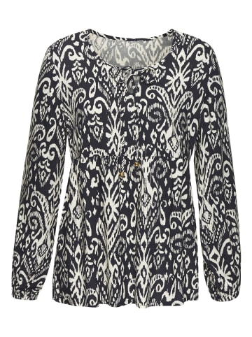 Vivance by Lascana Langarmbluse in marine-beige bedruckt