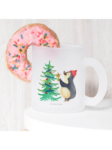 Mr. & Mrs. Panda Glasbecher Pinguin Weihnachtsbaum ohne Spruch in Transparent