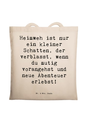 Mr. & Mrs. Panda Shopping Tasche Spruch Heimweh überwinden Abent... in Creme