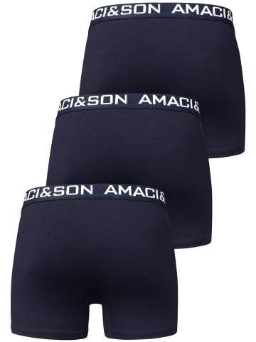 Amaci&Sons 3er Pack Boxershorts DUSTIN in Navyblau/Navyblau